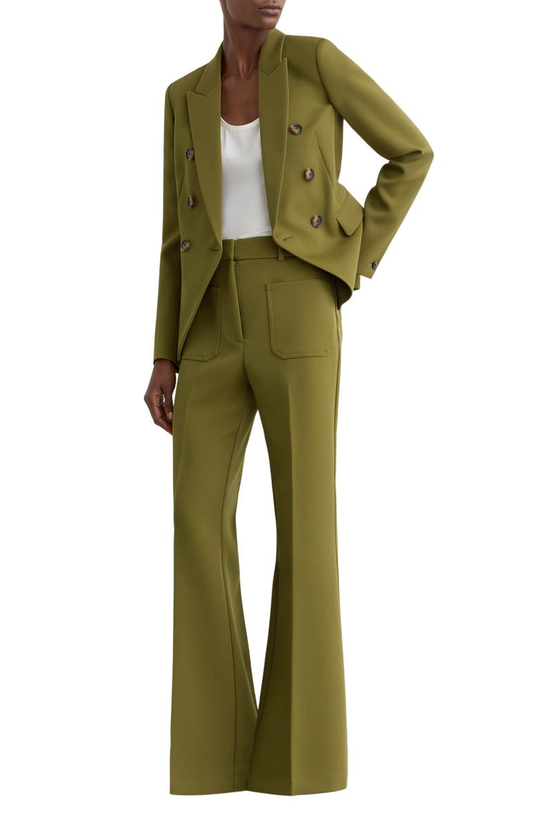 Reiss Priya Patch Pocket Wide Leg Pants, Alternate, color, Chartreuse Green