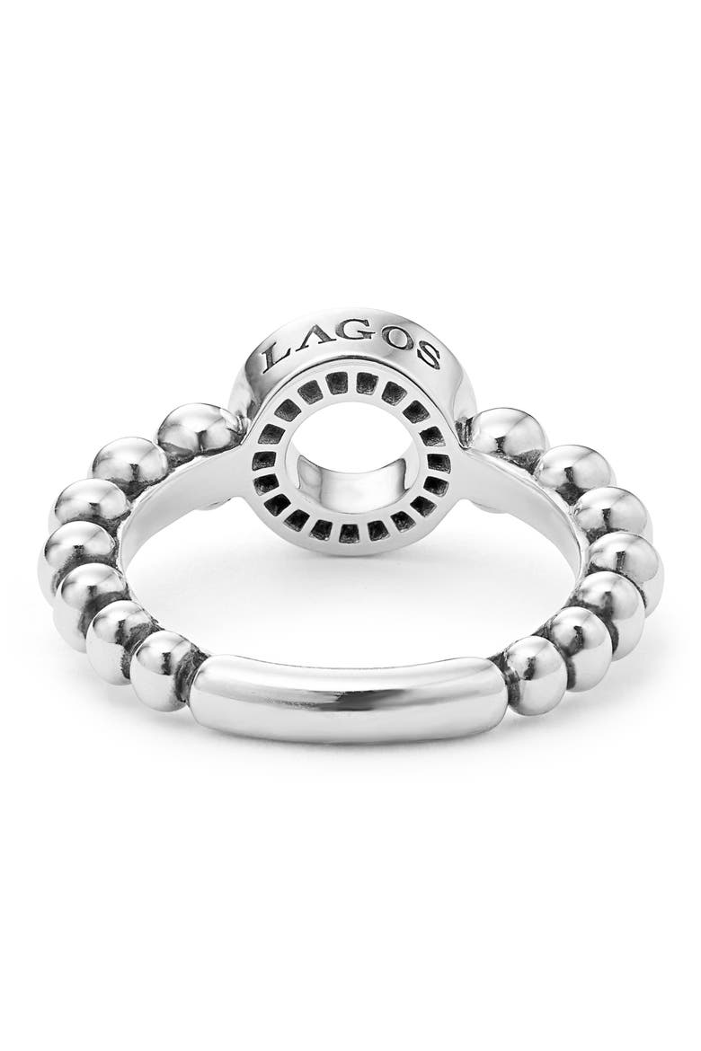 Caviar Spark Diamond Open Circle Ring, Alternate, color, DIAMOND/ SILVER