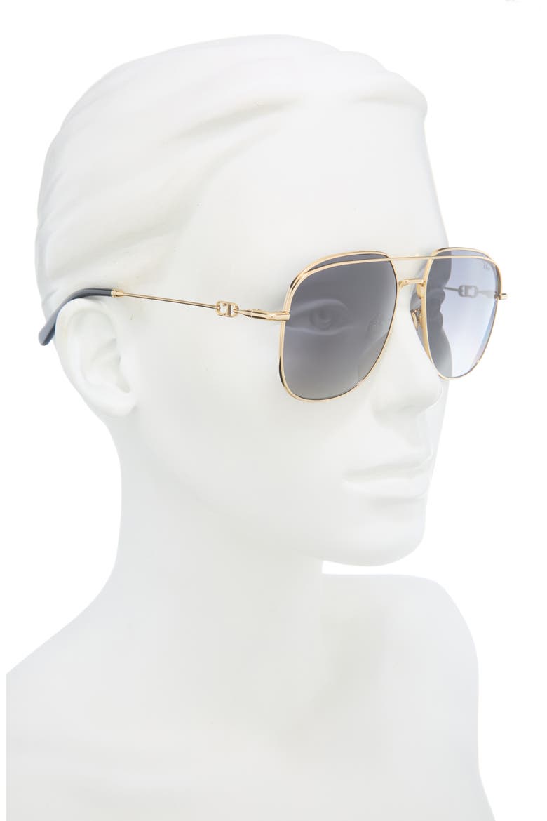 Petit CD A1U Graident Aviator Sunglasses, Alternate, color, SHINY GOLD DH / GRADIENT SMOKE
