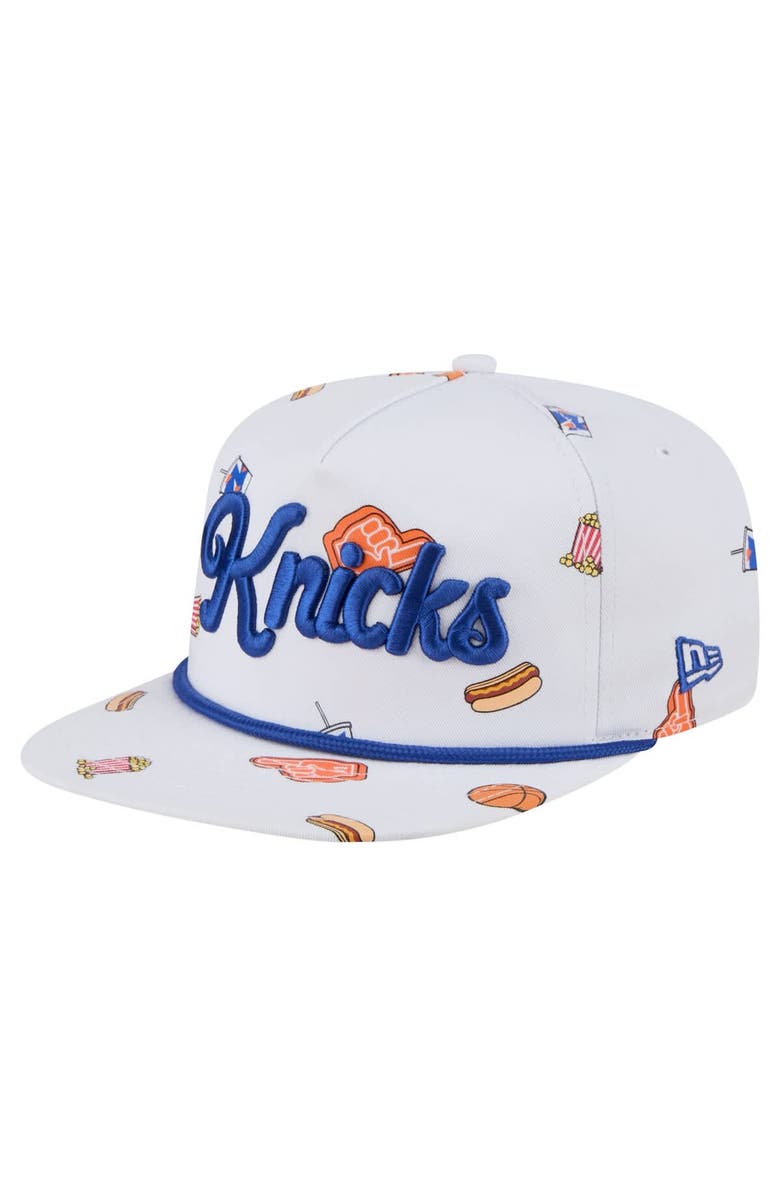 New Era Men's New Era White New York Knicks Team Cheer Rope 19TWENTY Adjustable Hat, Main, color, White