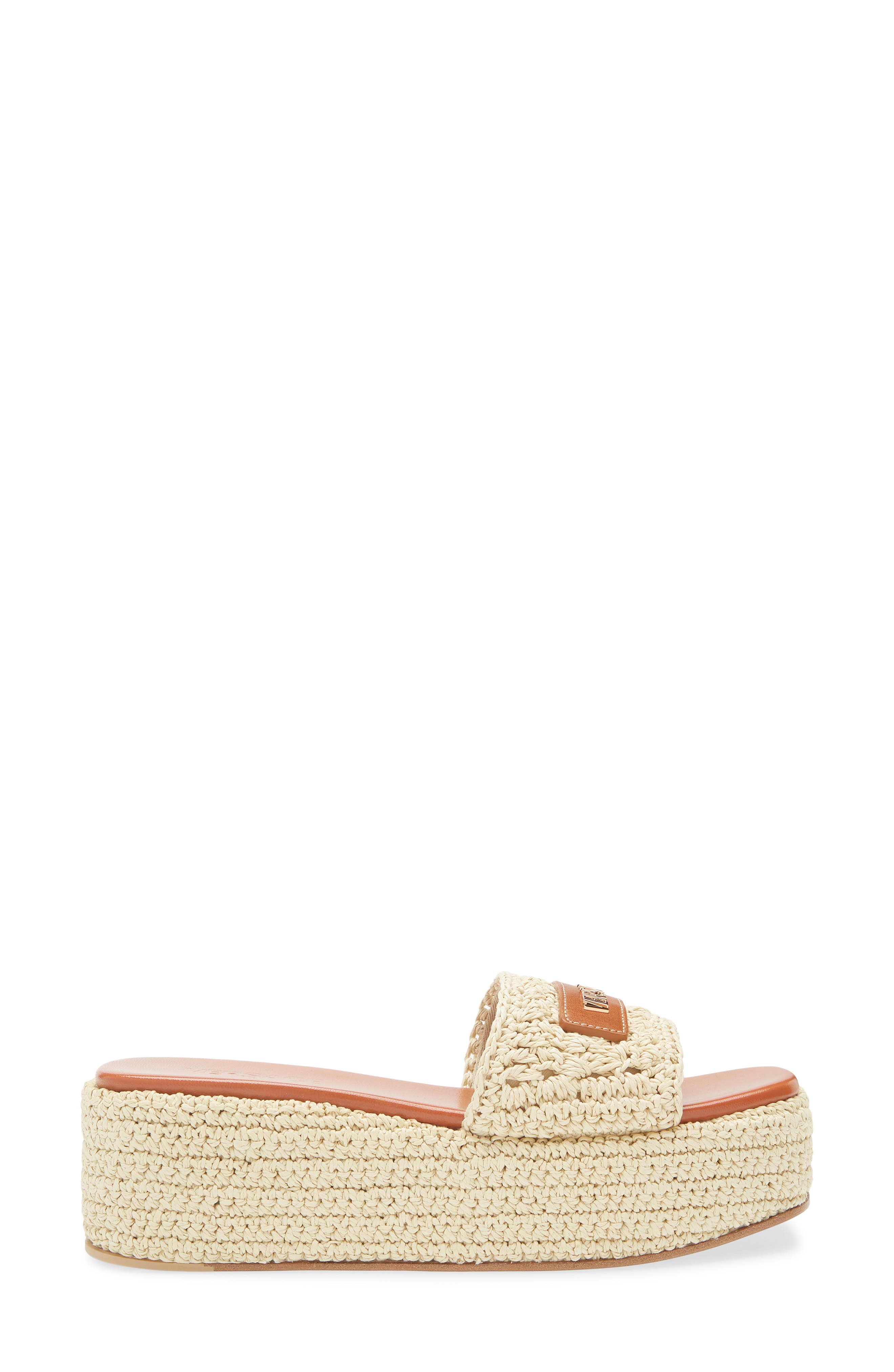 Versace Espadrille Platform Slide Sandal, Alternate, color, Natural Ambrer Gold