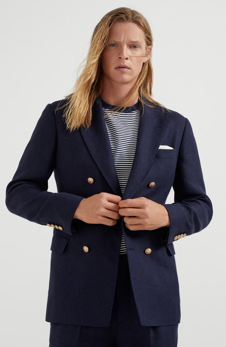 Brunello Cucinelli Diagonal deconstructed blazer, Alternate, color, 