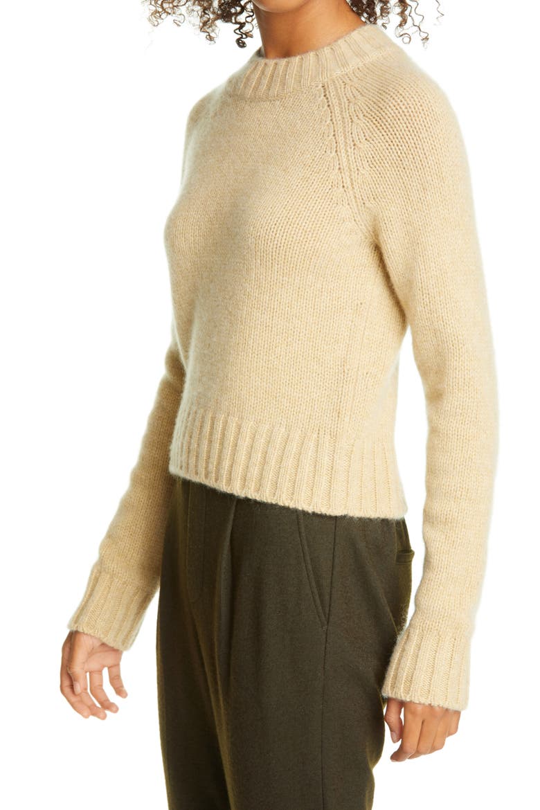 Shrunken Mock Neck Cashmere Sweater, Alternate, color, HEATHER GINGER