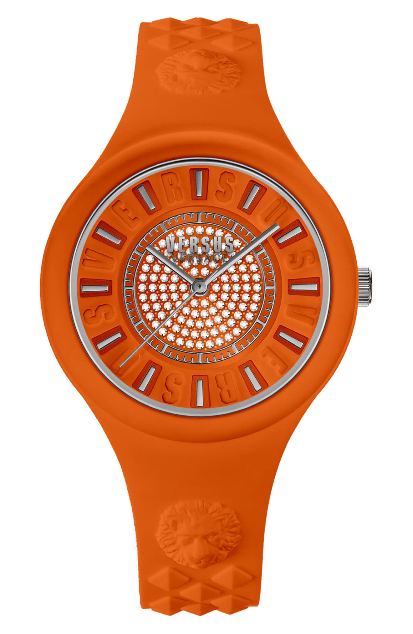 VERSUS Versace Women's Fire Island Crystal Silicone Strap Watch, 39mm