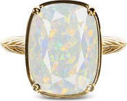Sterling Forever Simulated Opal Sterling Silver Elongated Cushion Ring