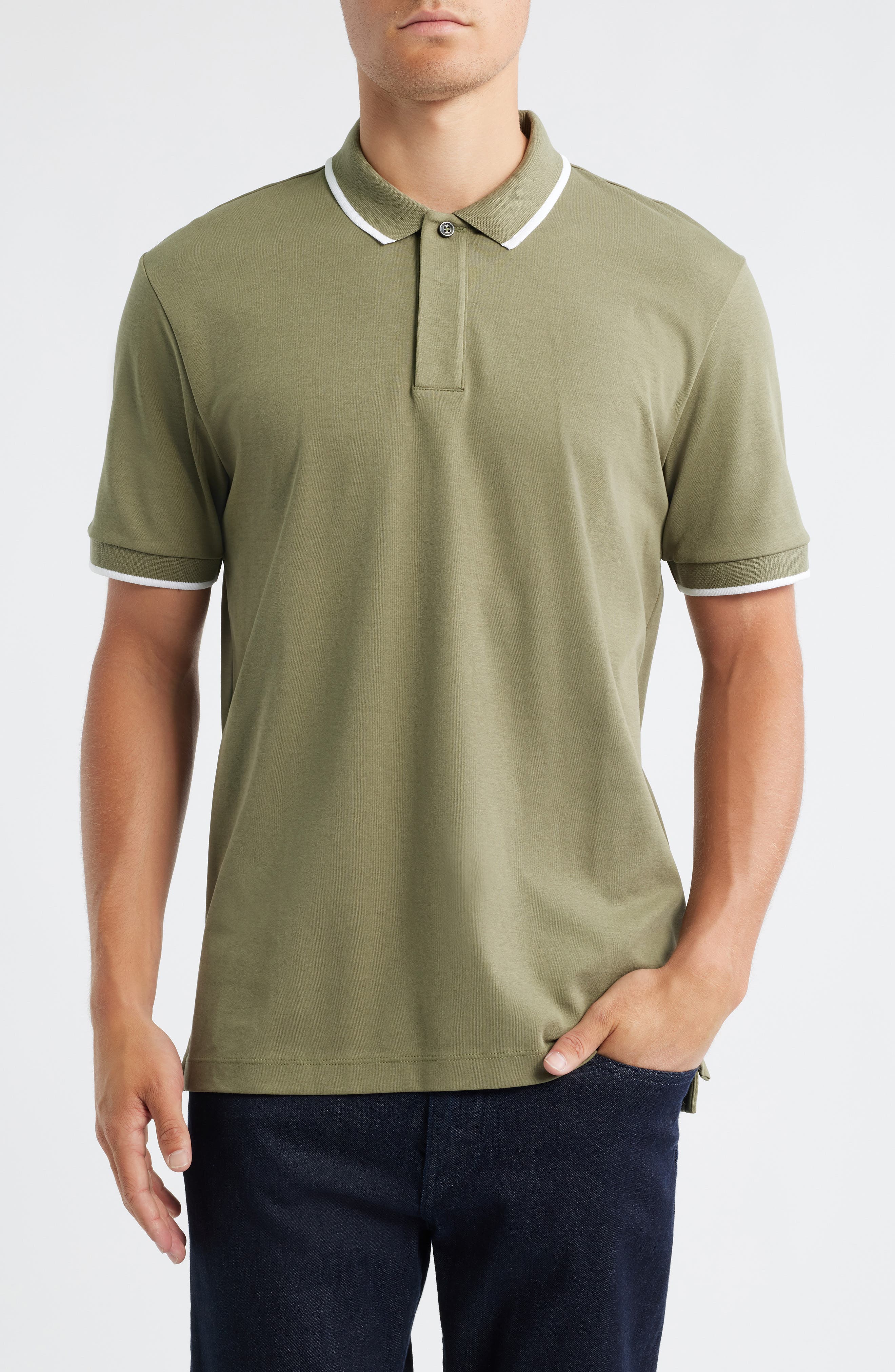 BOSS Parlay Tipped Cotton Polo