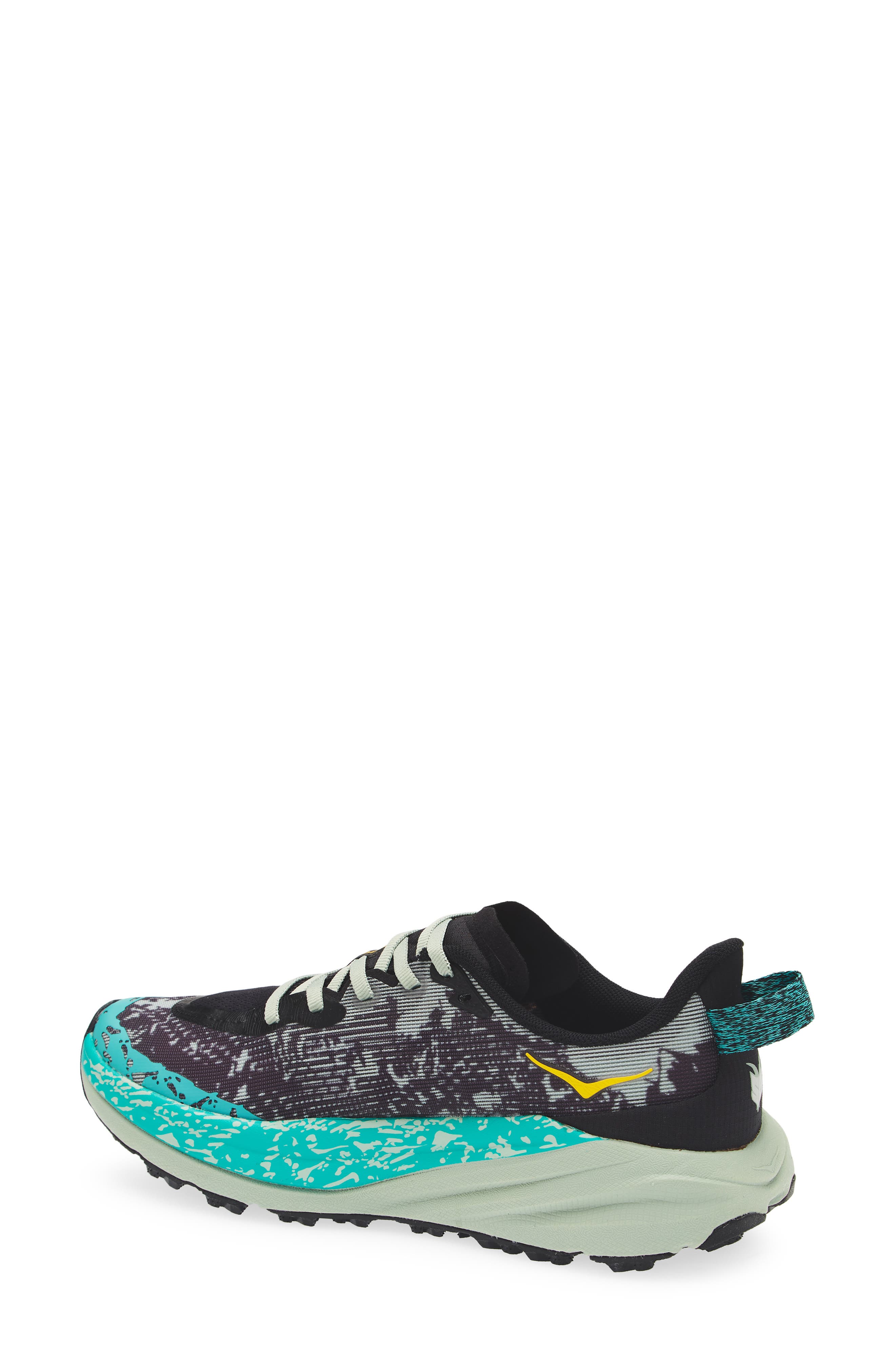 HOKA Speedgoat 6 Trail Running Shoe, Alternate, color, Black / Aloe Vera