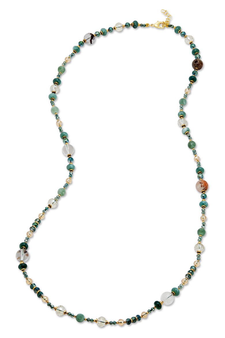 Multi Strand Gemstone Necklace, Alternate, color, GREEN