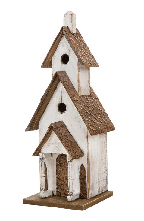 23.5"H Extra-Large Farmhouse Wood White Birdhouse
