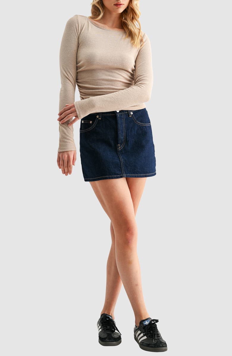 Lush Side Cinched Long Sleeve Top, Alternate, color, Taupe