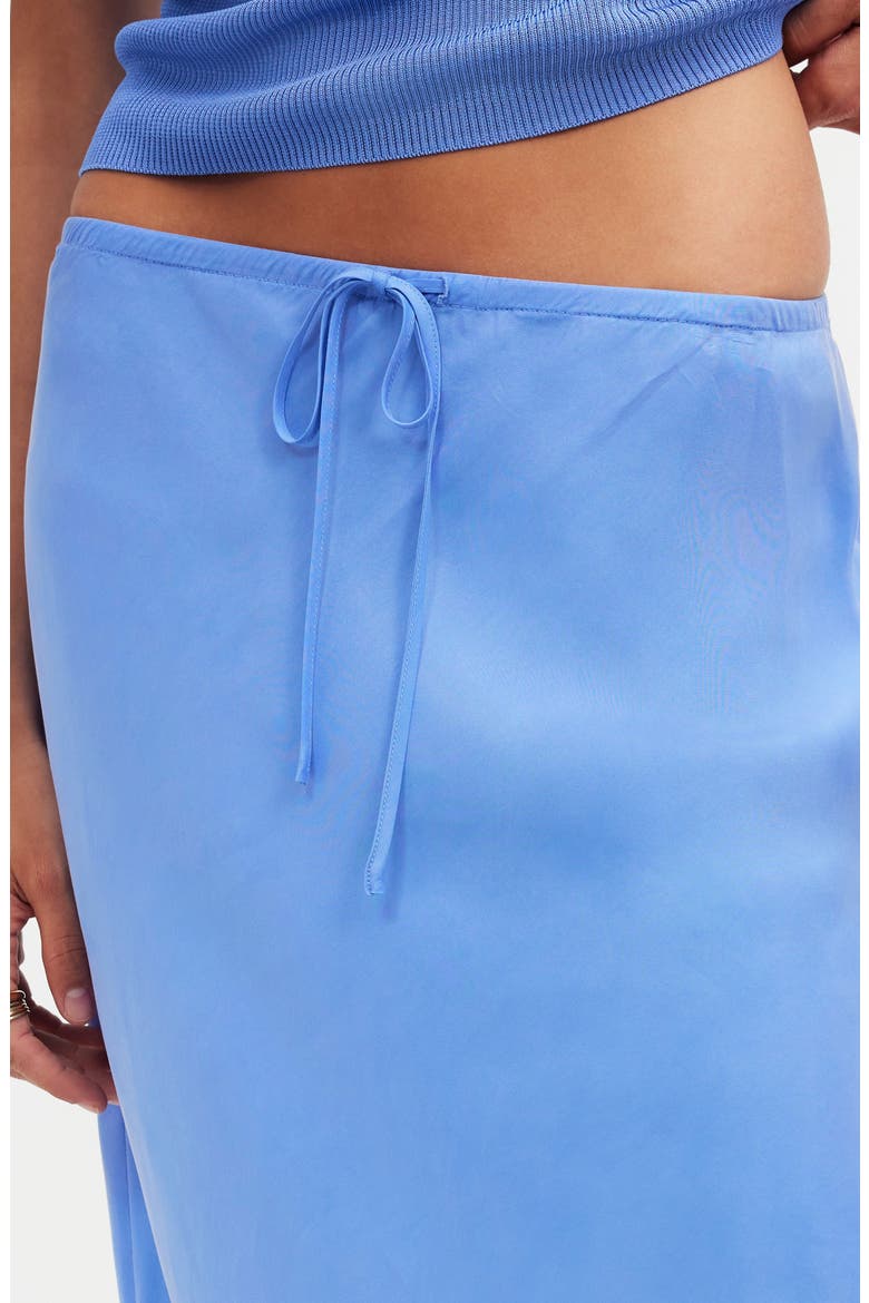 Drawstring Maxi Slip Skirt, Alternate, color, CELESTE
