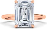 HauteCarat Emerald Cut Lab Created Diamond Ring
