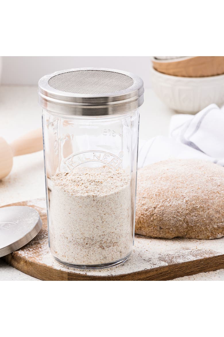 Sifter Jar Set, 0.5L Glass Baking Shaker with Mesh Lid and Cap, Alternate, color, Clear