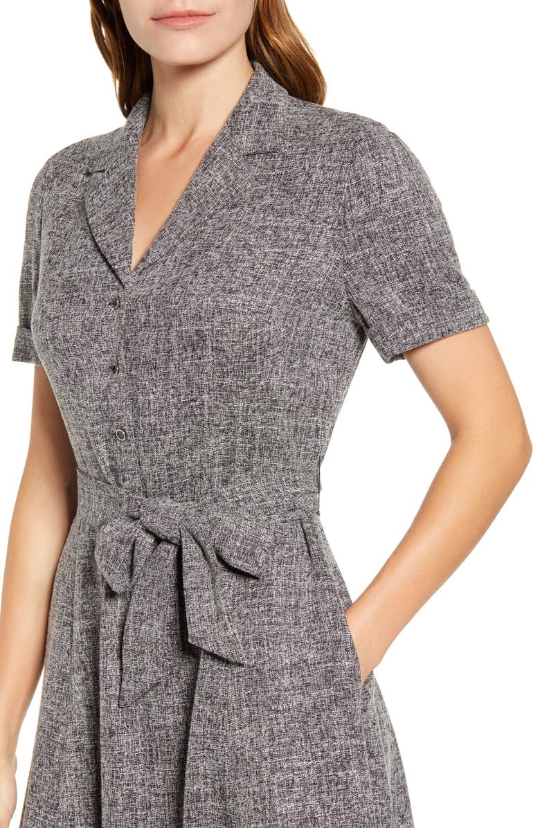 Anne Klein Tweed Shirtdress, Alternate, color, 