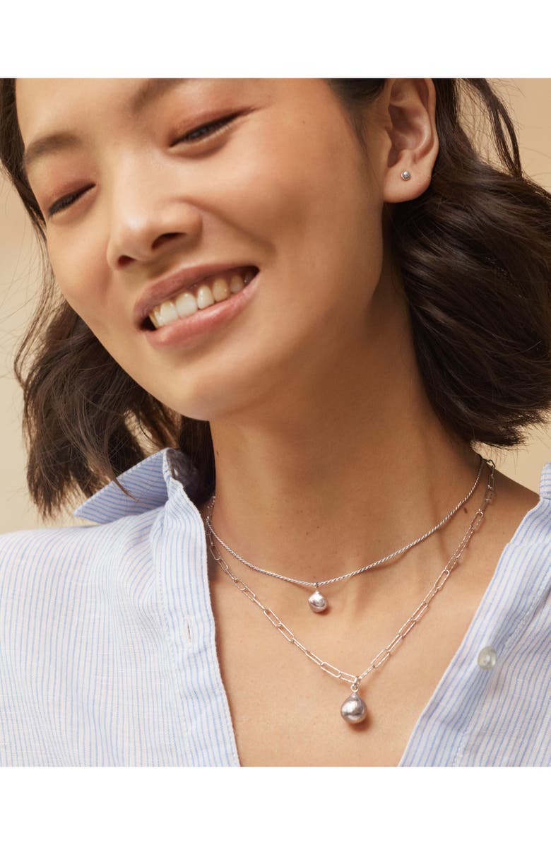 Monica Vinader Cultured Pearl Stud Earrings, Alternate, color, 