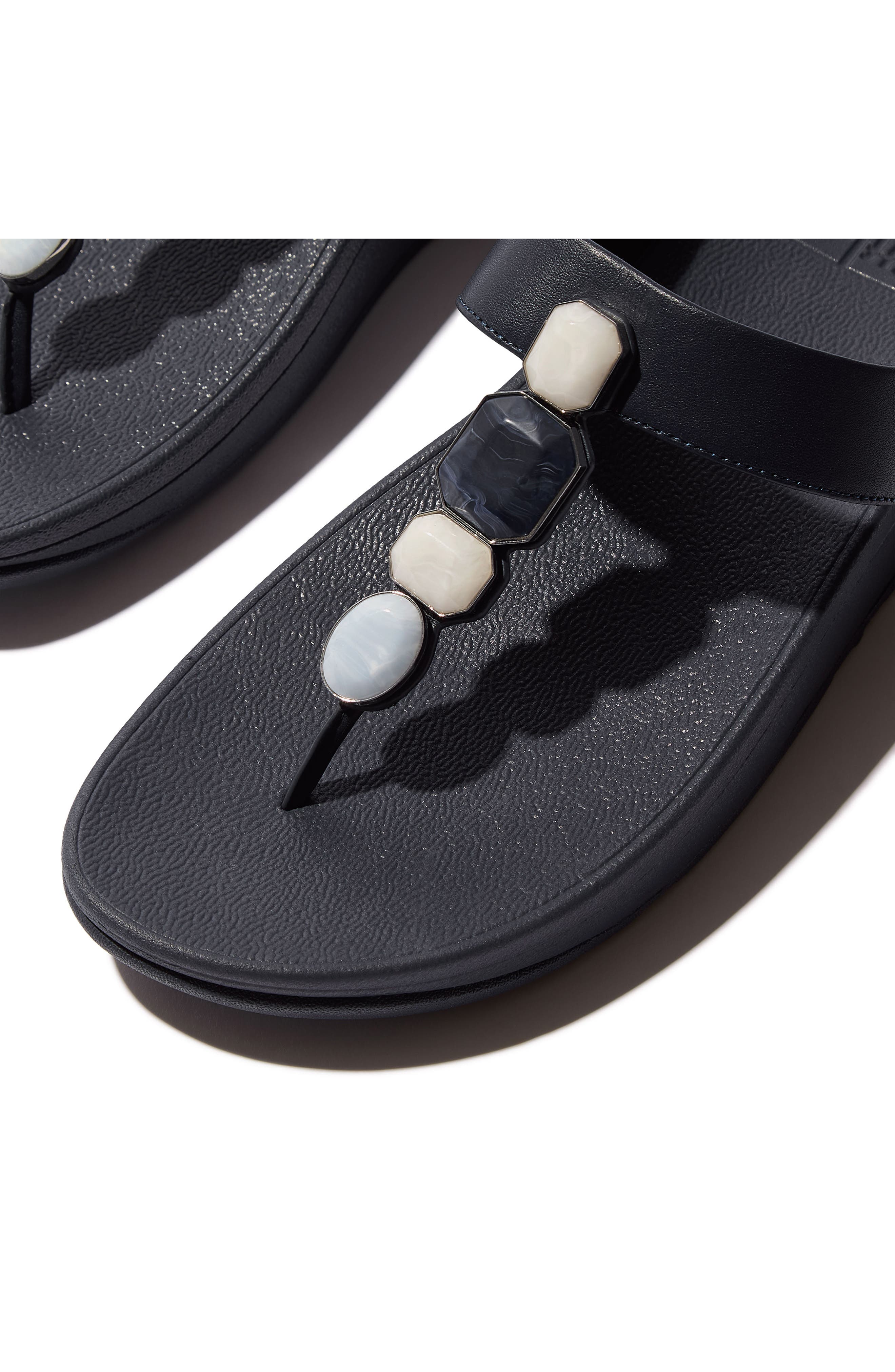 FitFlop Fino Multistone Flip Flop, Alternate, color, Midnight Navy