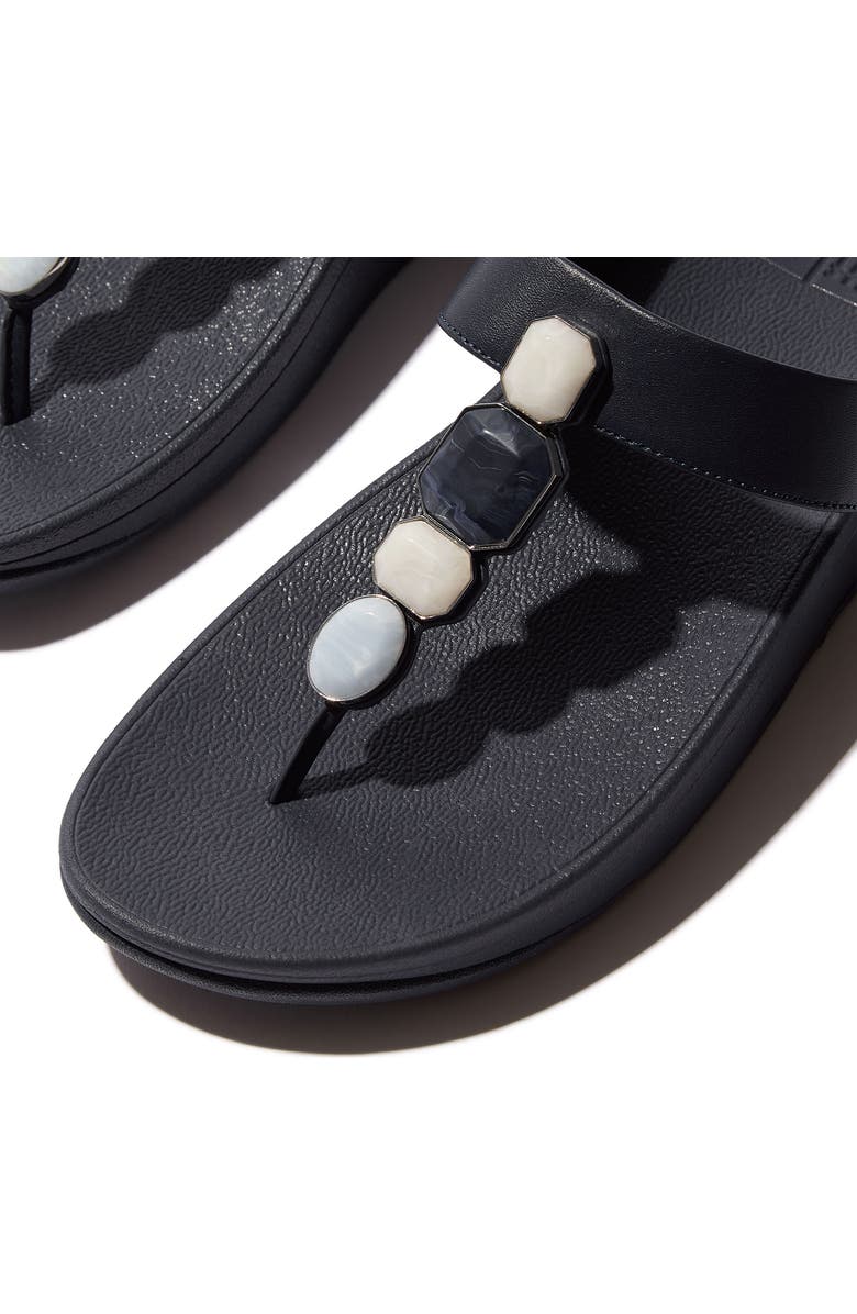 FitFlop Fino Multistone Flip Flop, Alternate, color, Midnight Navy