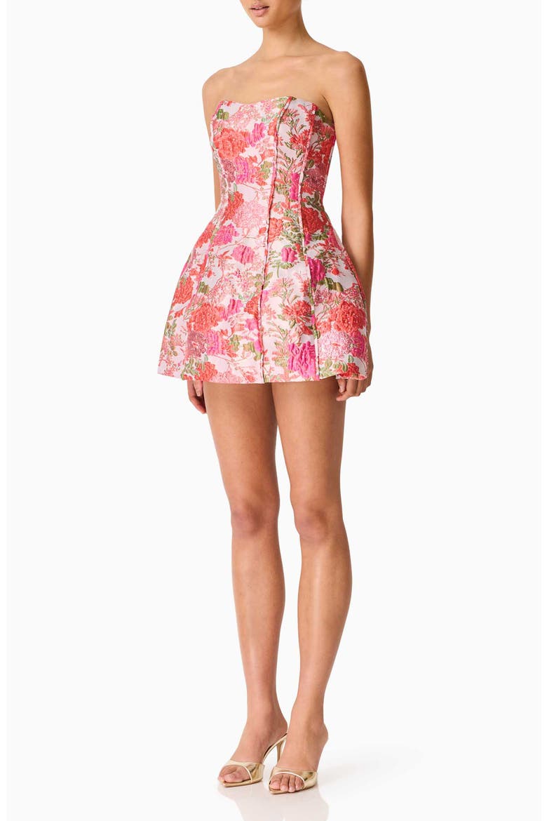 Floralie Floral Brocade Party Dress, Alternate, color, PINK FLORAL