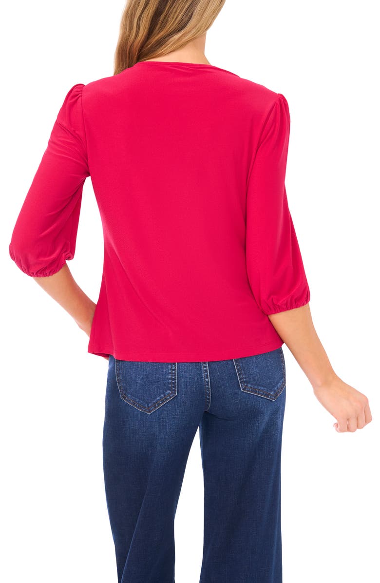 CeCe Twist Front Top, Alternate, color, Rose Cerise