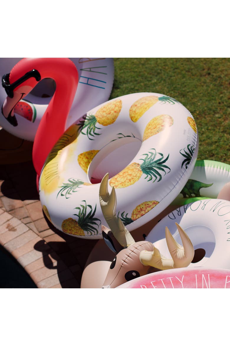 Sweet On The Inside 48 Inch Ring Float Pineapple Inflatable Jumbo Tube, Alternate, color, Multicolored