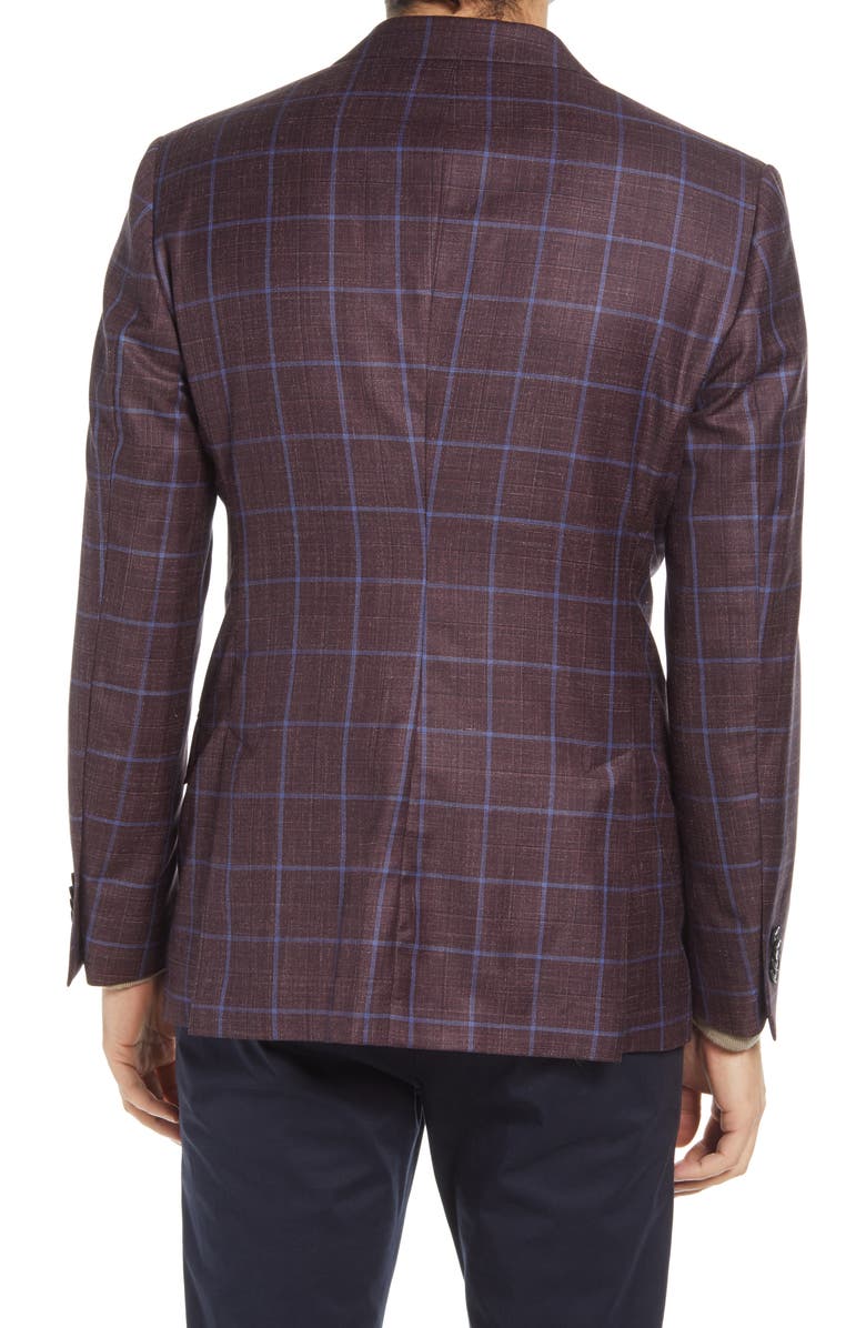 Peter Millar Windowpane Slub Wool Blend Sport Coat, Alternate, color,