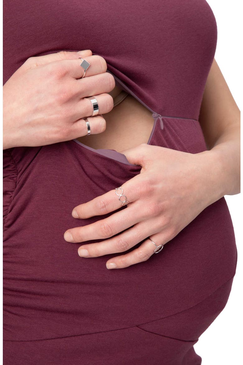 Gramercy Maternity/Nursing Dress, Alternate, color, WINE