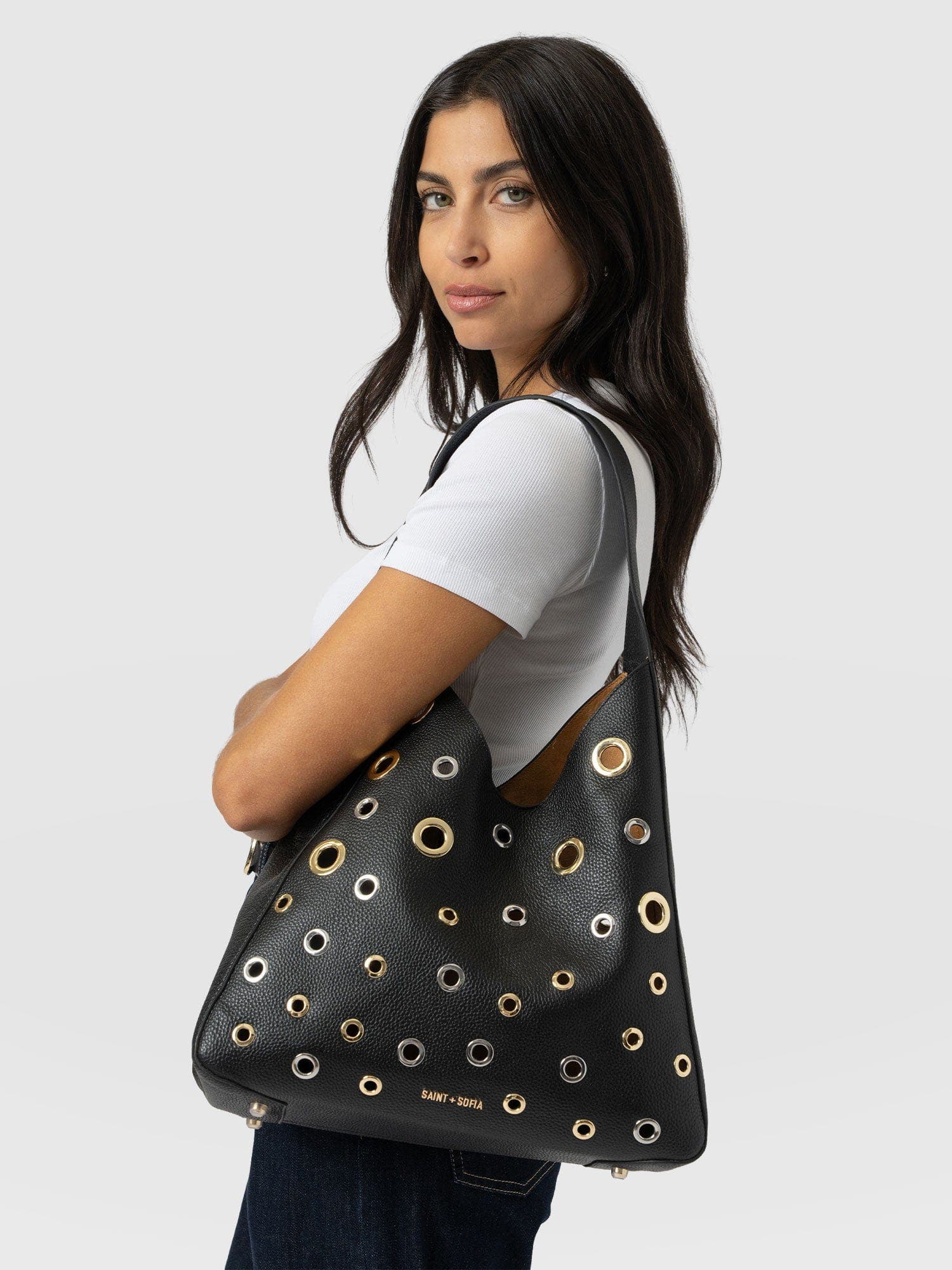 Allana Eyelet Bag, Alternate, color, Black