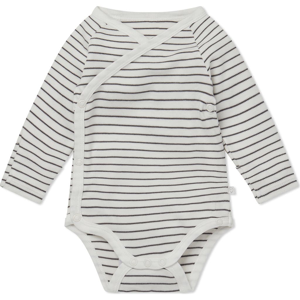 Mori Kids' Long Sleeve Kimono Bodysuit In Multi