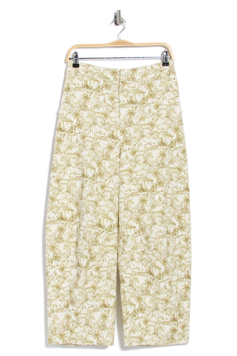 Novelty Toile Pants, Alternate, color, IVORY OLIVE PALM PRINT