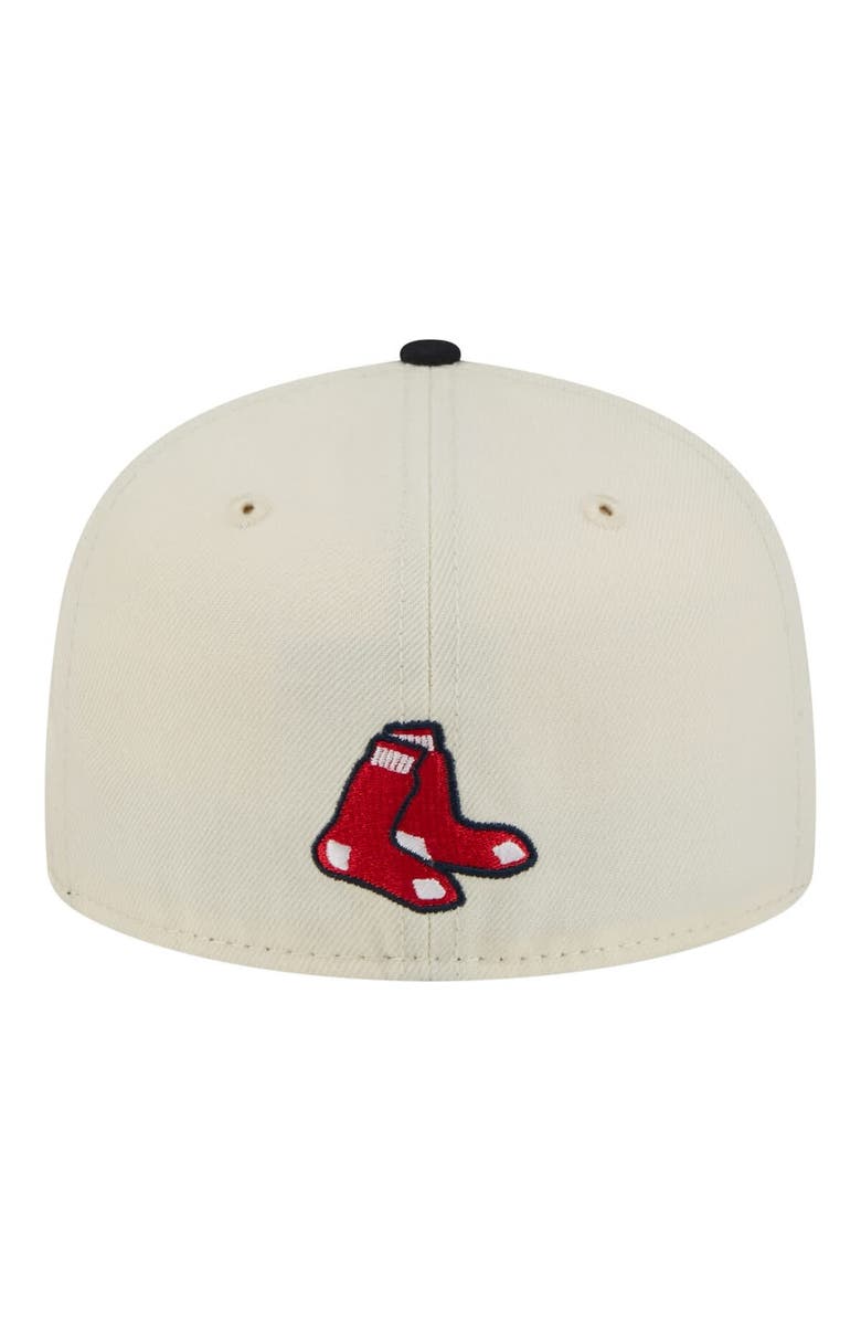 New Era Men's New Era Cream Boston Red Sox Two-Tone Stitch 59FIFTY Fitted Hat, Alternate, color, Cream