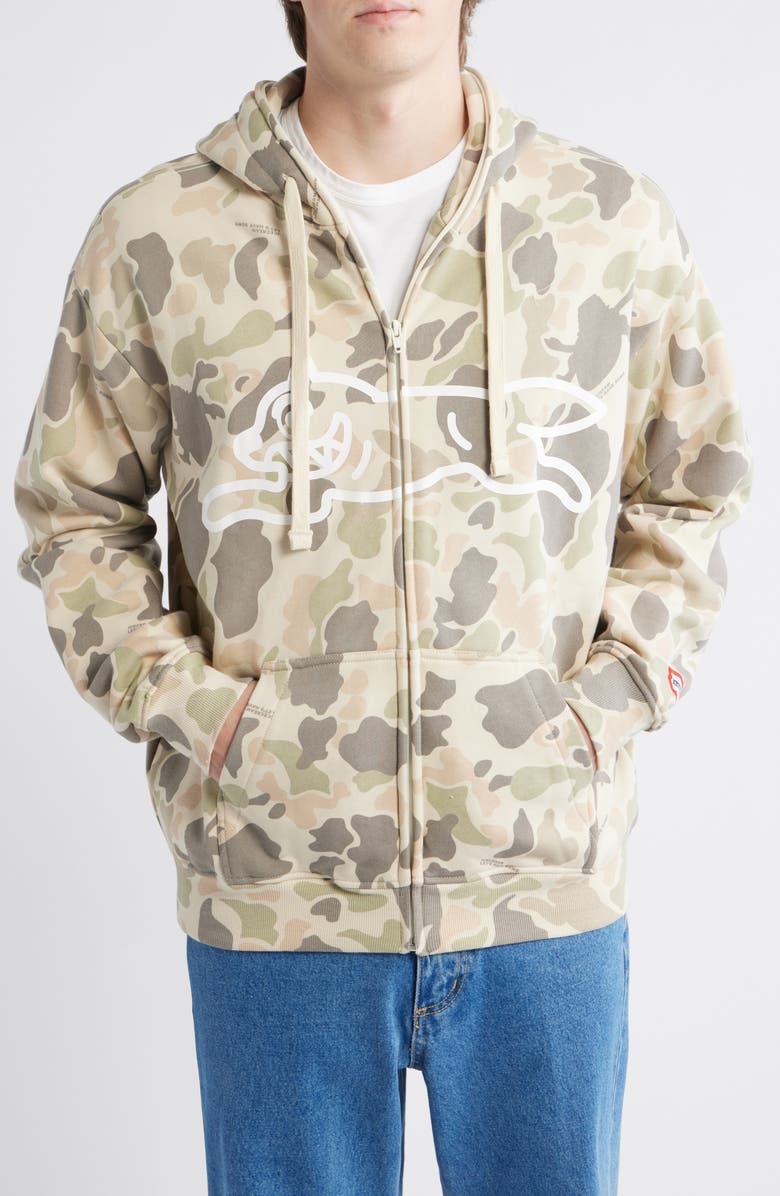 ICECREAM Duck Cotton Zip Hoodie, Alternate, color, Camo