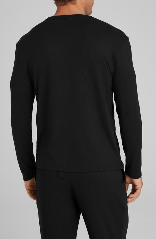 Tommy John Long Sleeve Lounge Shirt In Black