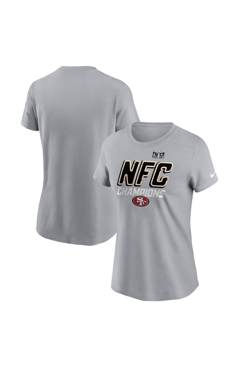 Nike Women's Nike  Gray San Francisco 49ers 2023 NFC Champions Iconic T-Shirt, Main, color, 