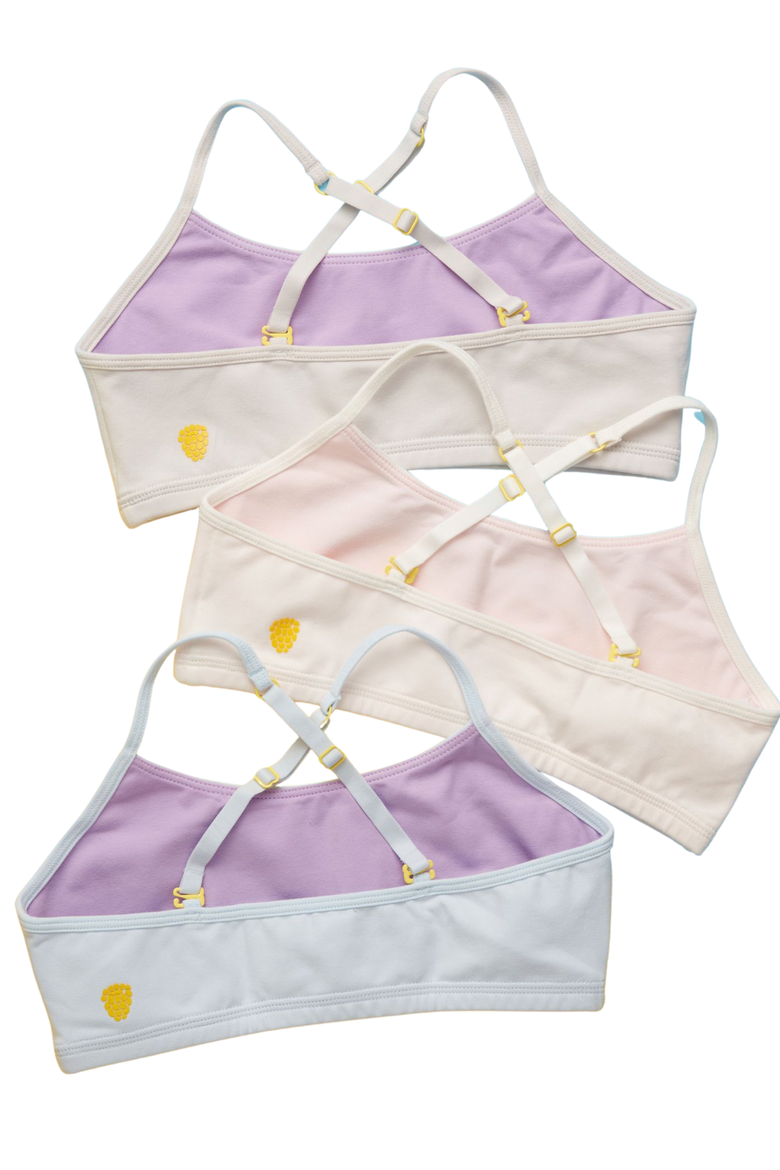 Ladybug Cotton Bra 3PK, Alternate, color, Cloud Paint