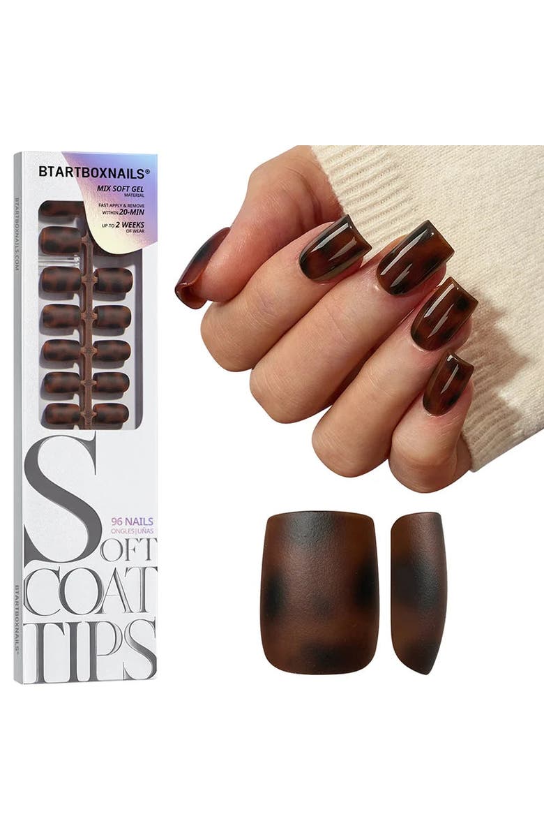 Btartboxnails Soft Gel Nail Tips SOFTCOATTIPS Tortoiseshell Collection, Main, color,