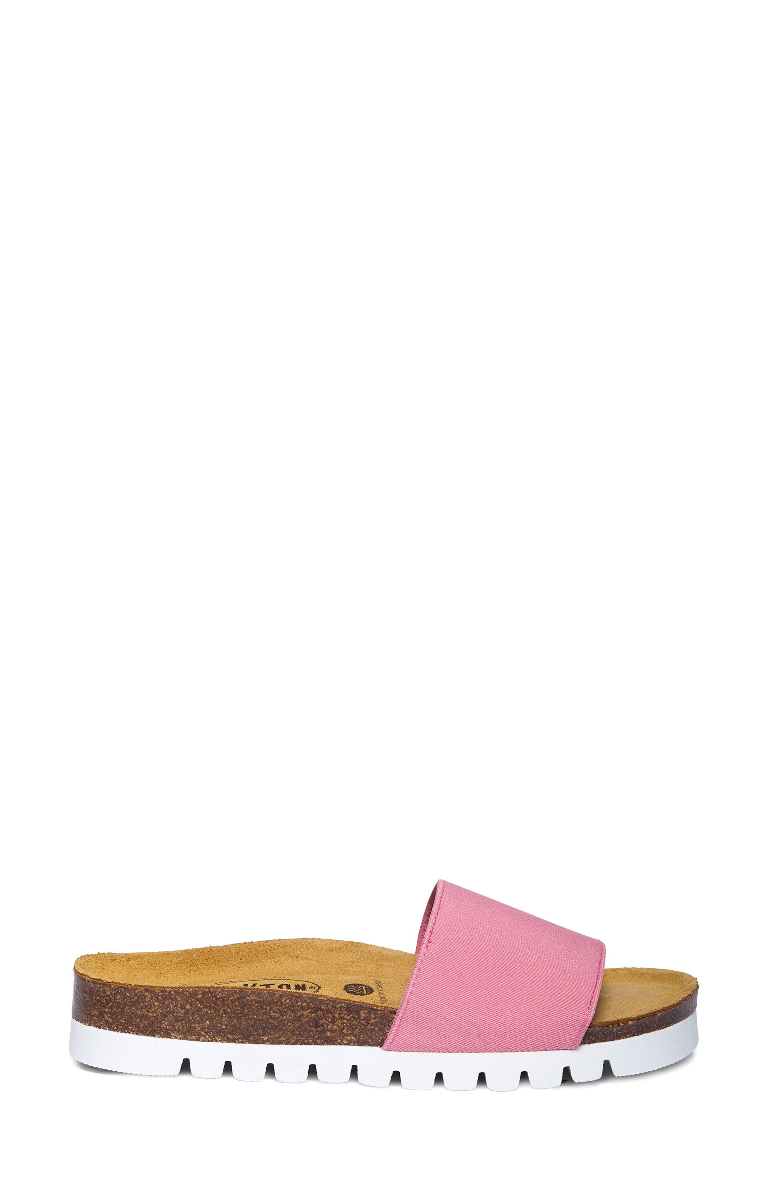 Solid Slide Sandal, Alternate, color, PINK ELASTIC