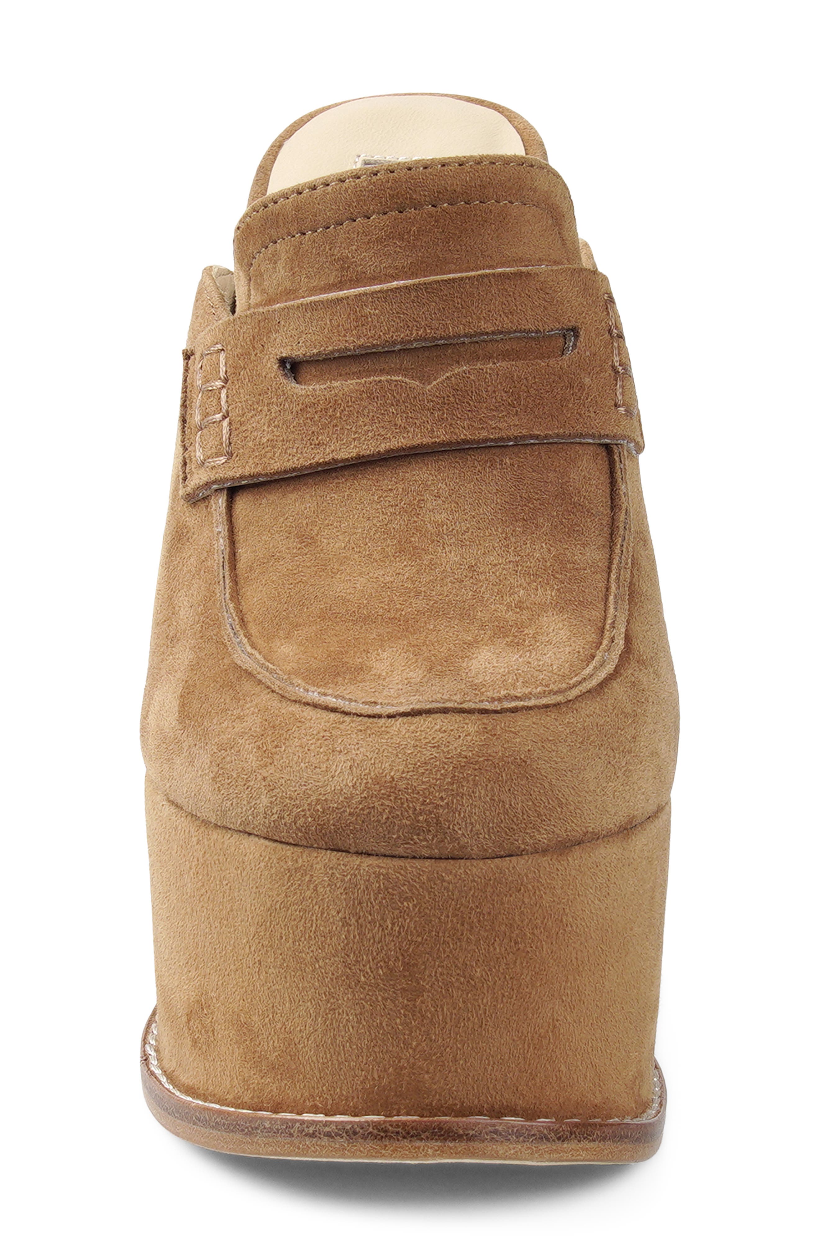 Harlen Platform Penny Loafer Mule, Alternate, color, TAN SUEDE