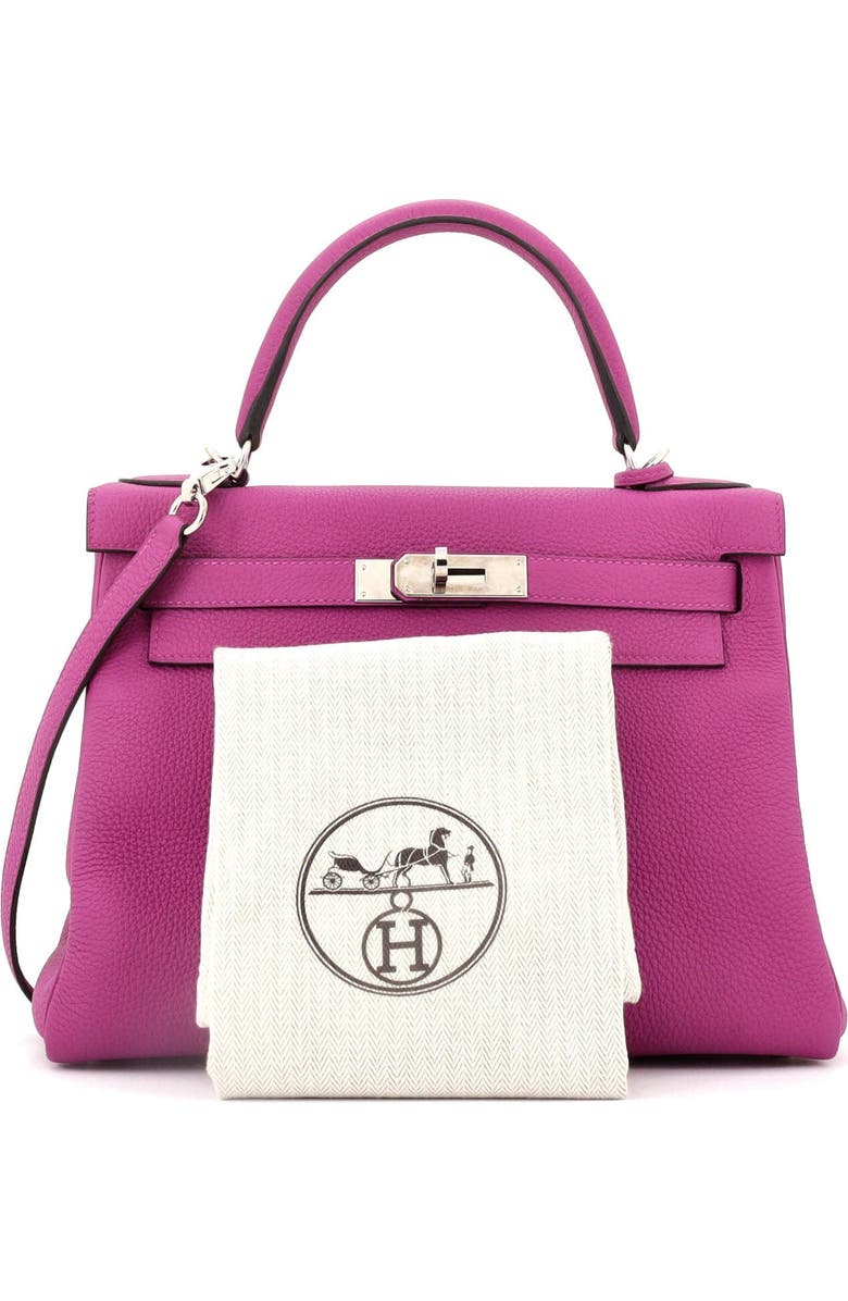 Pre-Owned Hermes Kelly Handbag Pink Togo with Palladium Hardware 28, Alternate, color, Rose Pourpre