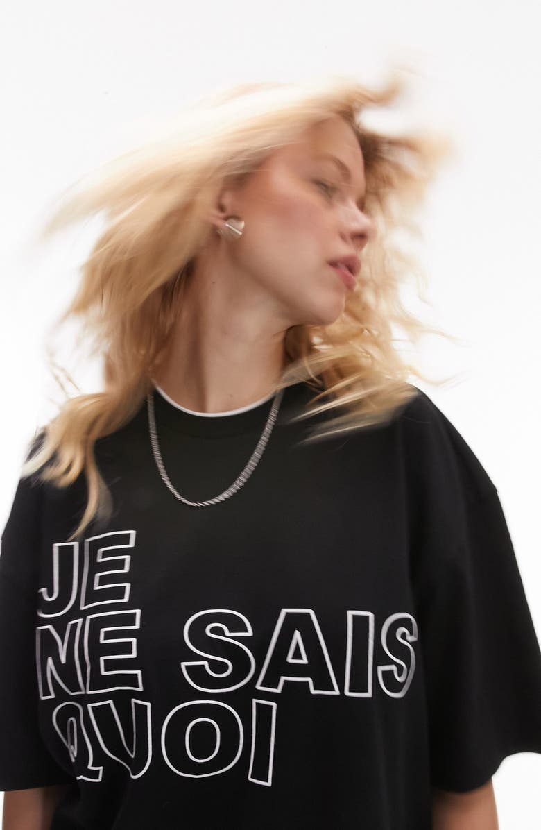 Topshop Double Layer Oversize T-Shirt, Alternate, color,