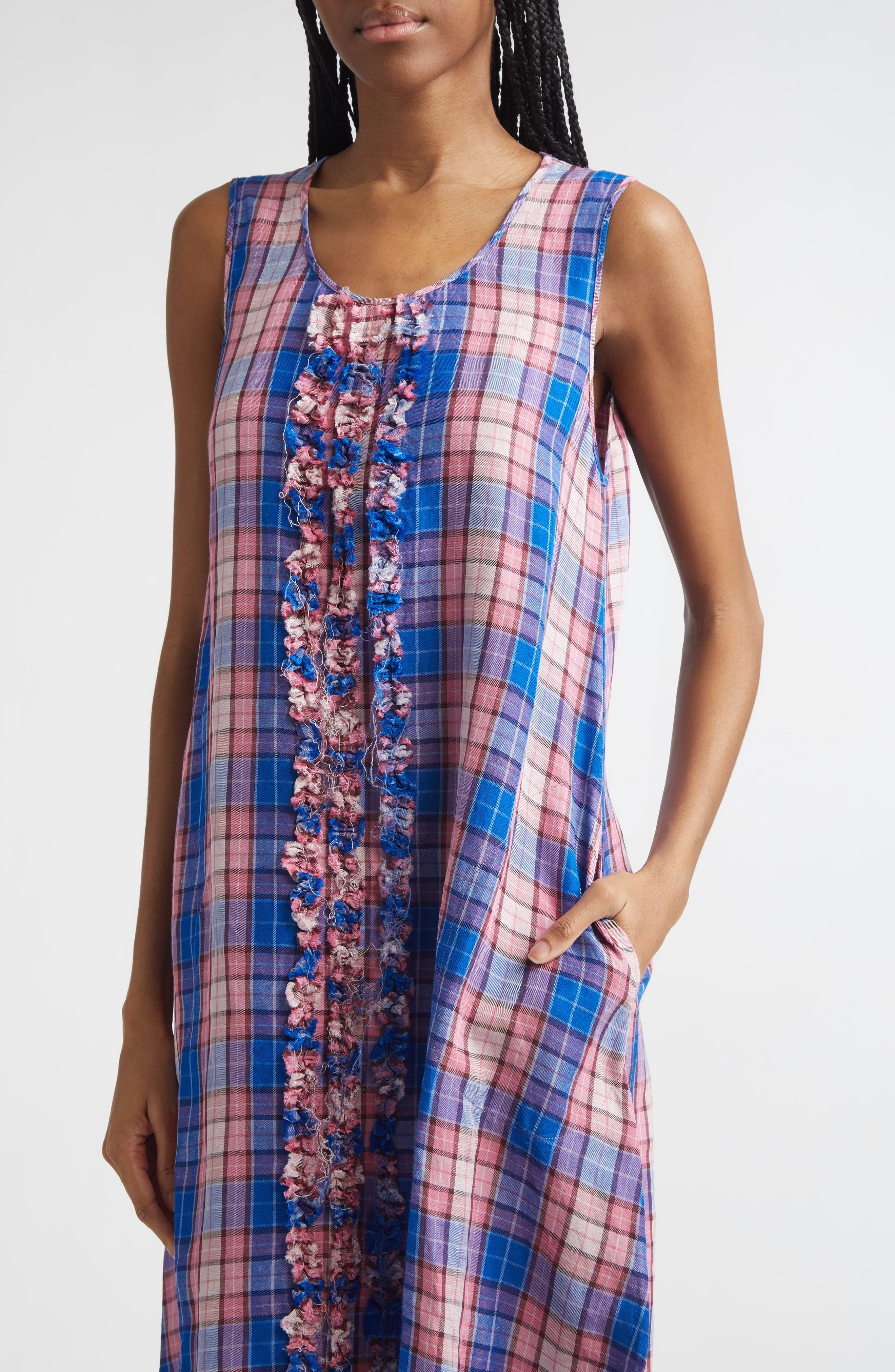 blue and pink plaid dress Pink Gingham and Blue Plaid Pattern Sports Dresses Women Tennis Dress with Separate Shorts One-Piece Slim Fit Golf Dress