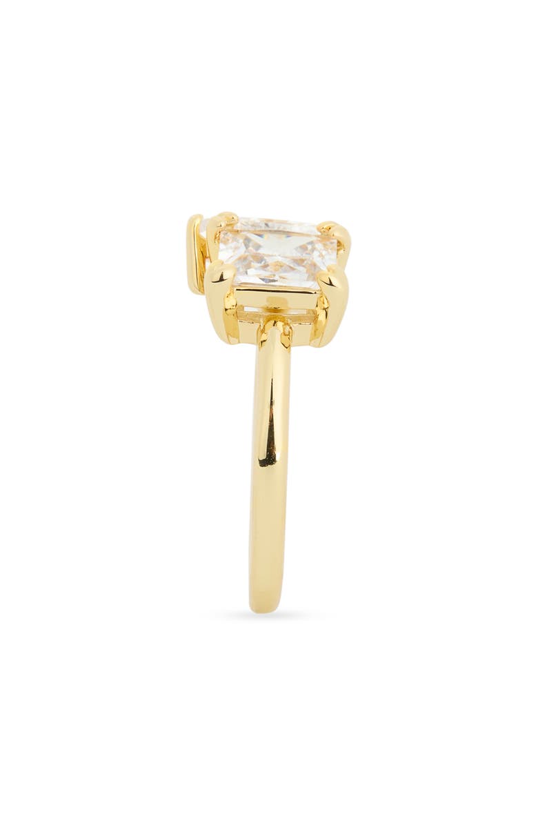 Covet Pear & Square Cut Crystal Engagement Ring, Alternate, color, Clear / Gold