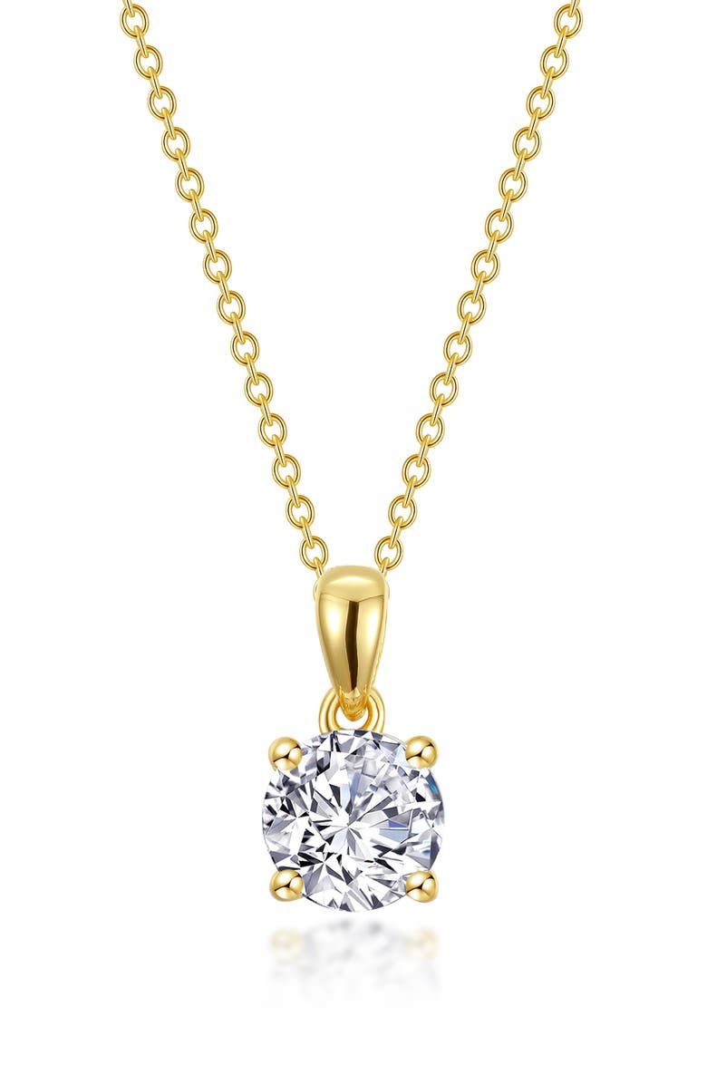 Lafonn Simulated Diamond Solitaire Pendant Necklace, Main, color, 
