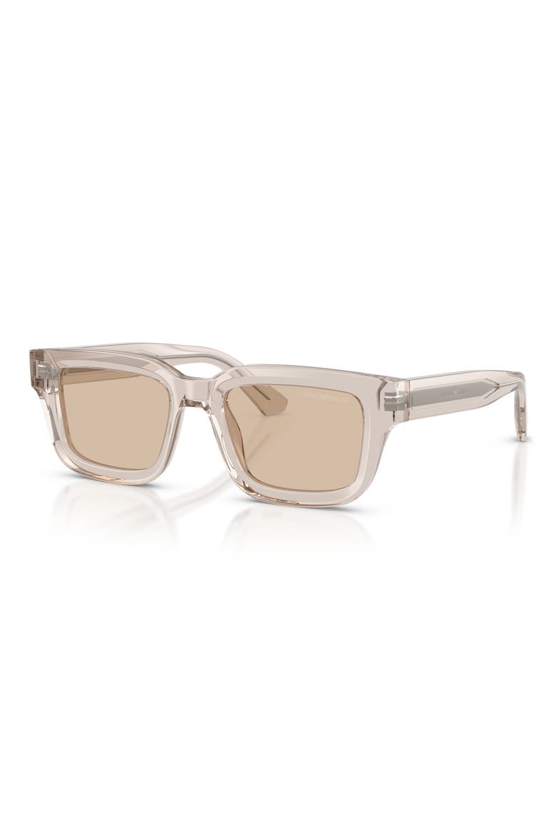 53mm Square Sunglasses, Alternate, color, TRANSPARENT TUNDRA / BROWN