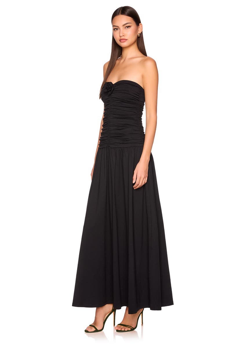 Susana Monaco Flower Detail Strapless Maxi Dress, Alternate, color, 