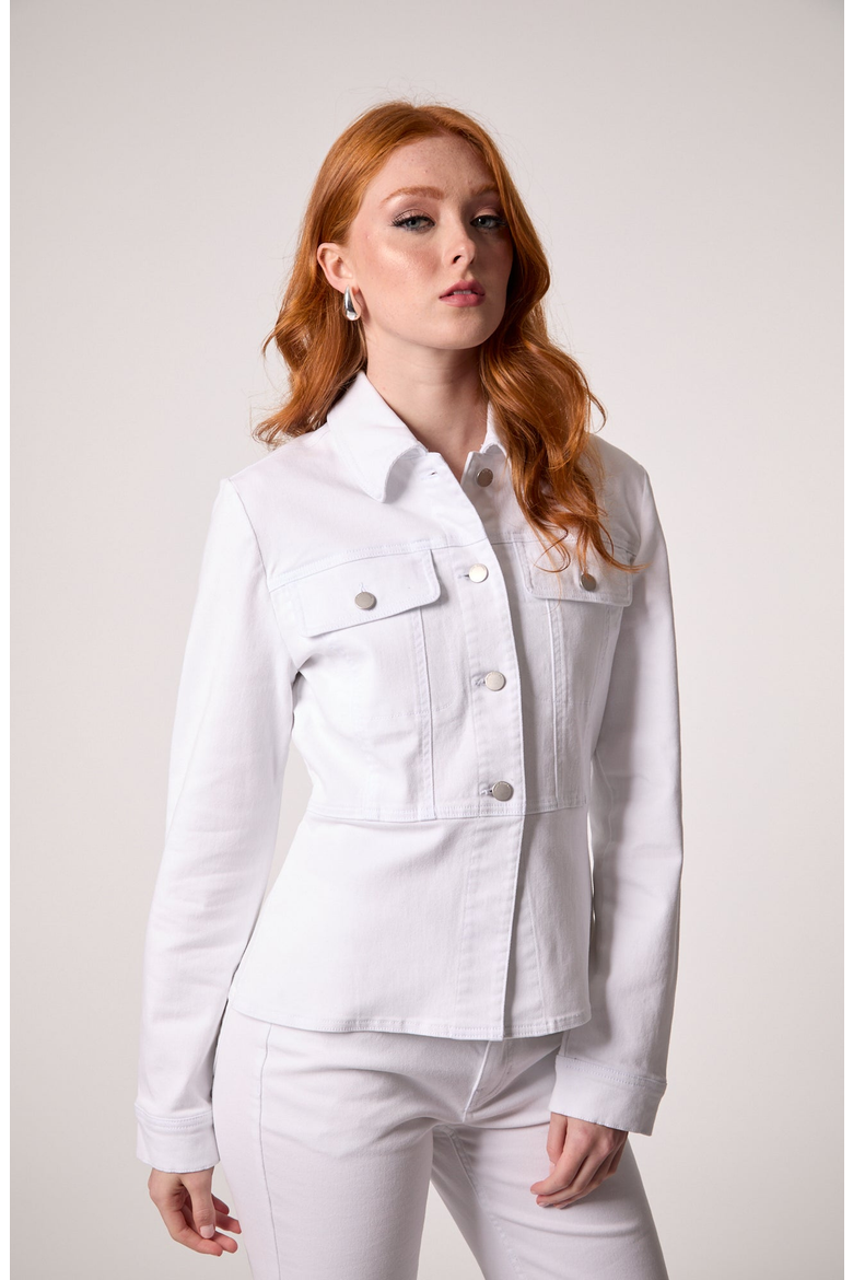 Piper Peplum Jacket, Main, color, White
