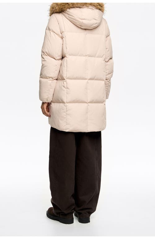 Bimba Y Lola Tailored Down Coat With Fur Hood In Multi