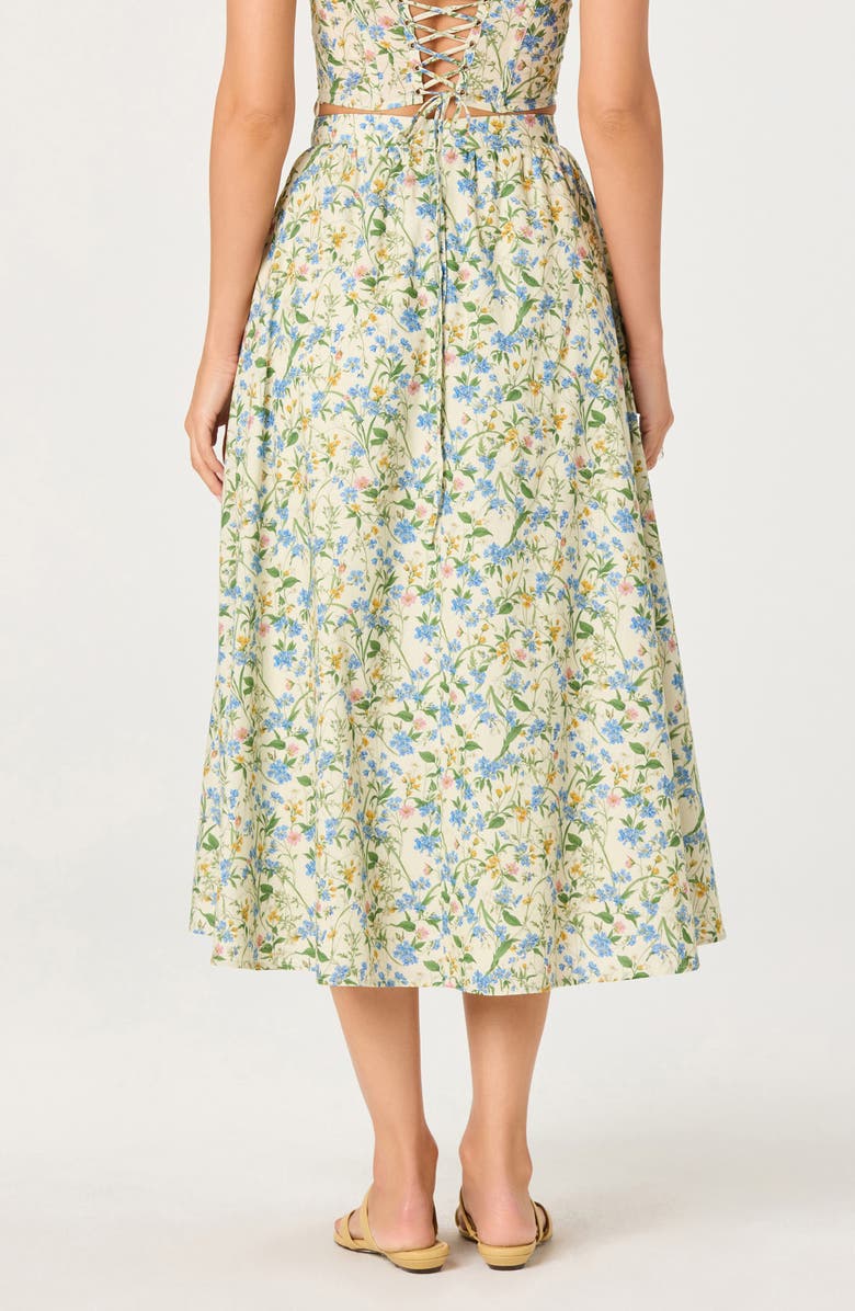 ASTR the Label Wylda Floral Print Maxi Skirt, Alternate, color, Blue Green Multi Floral