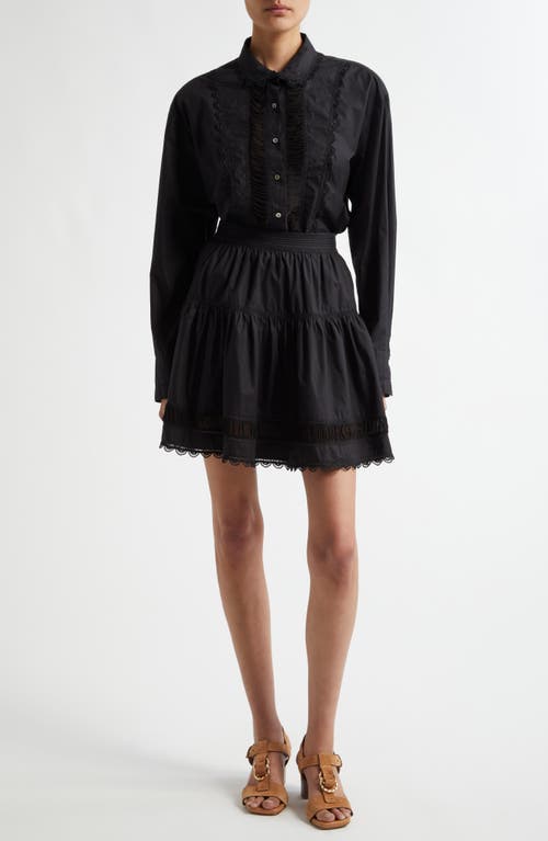 Ulla Johnson Samira Boxy Cotton Button-up Shirt In Noir