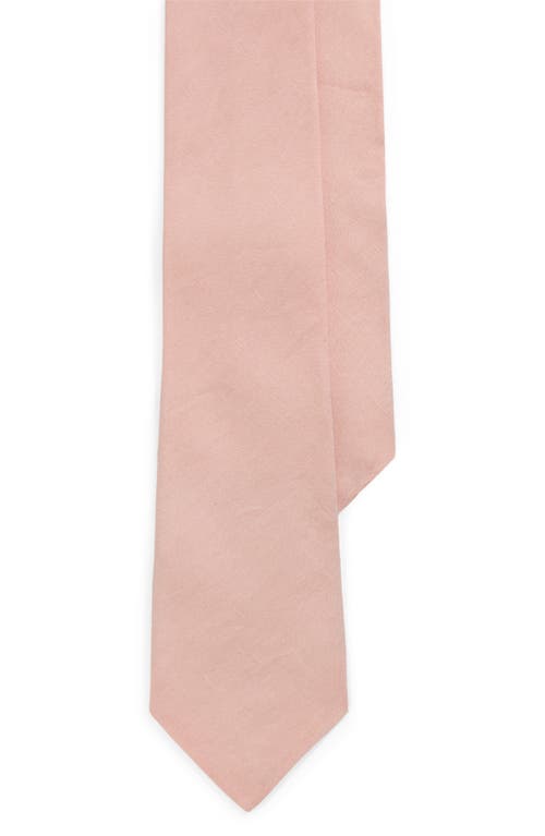 Ralph Lauren Silk-linen Tie In Soft Pink