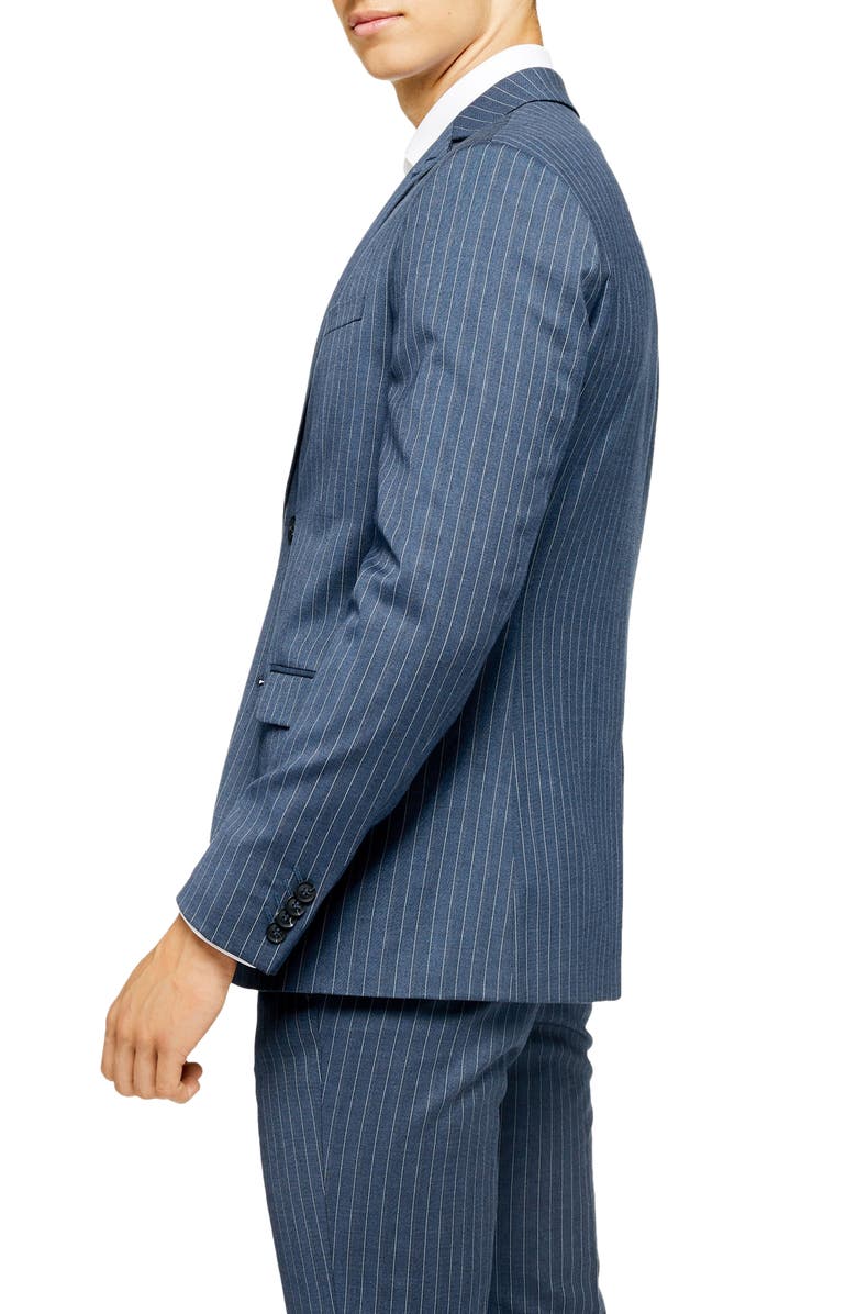 Topman Felix Pinstripe Super Skinny Suit Jacket, Alternate, color,